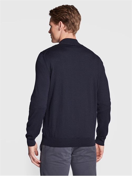 Cardigan in lana vergine con zip e logo ricamato BOSS | BALONSO-L/404-50476347